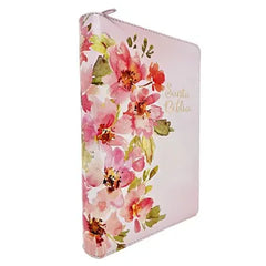 Biblia Letra Gigante Tamano Manual, Rosa Perla Simil piel con Cierre e Índice- RVR 1960