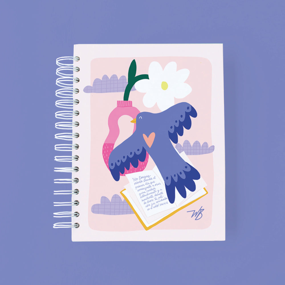 Journal abullonado Spirit Lead me WHite Bird