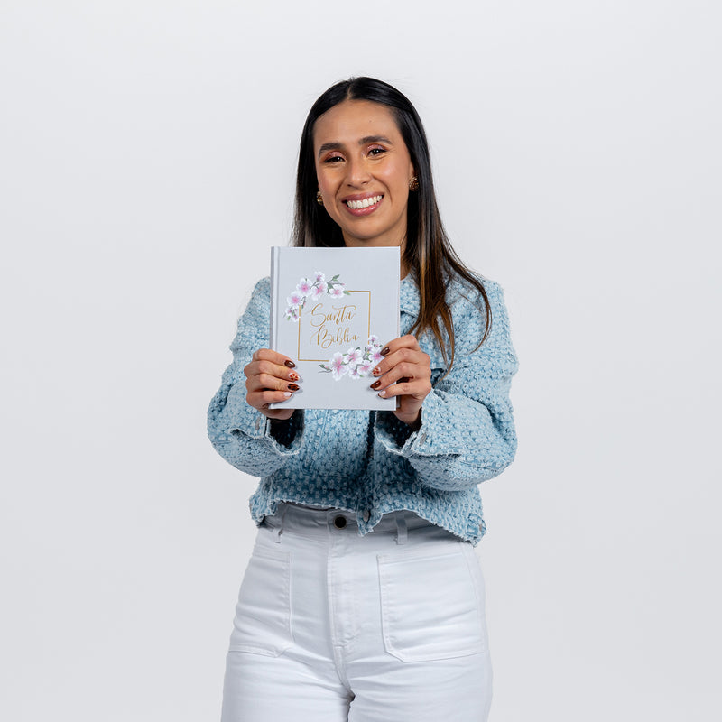 Santa Biblia edición artística, tapa dura, gris