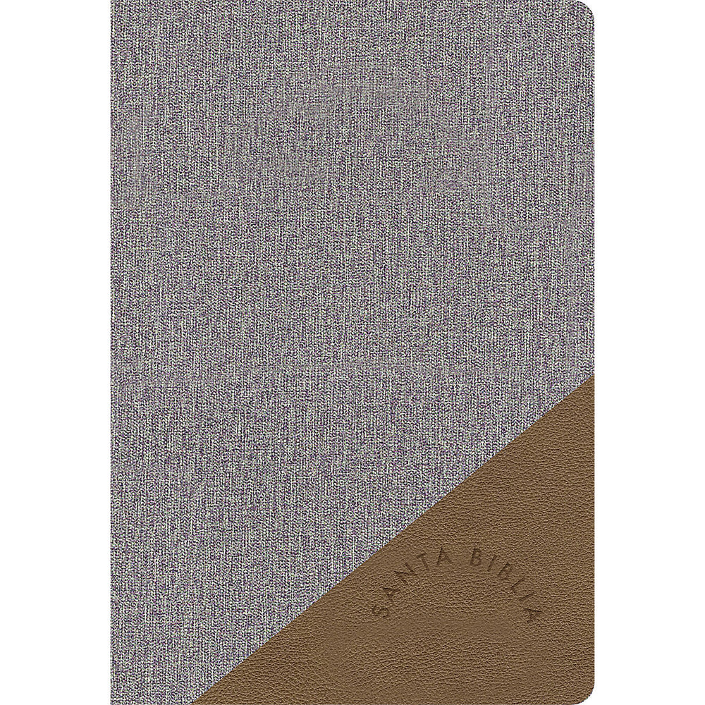 Biblia letra grande, tamaño manual gris y marrón - RVR 1960