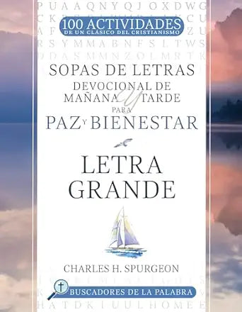Libro sopas de letras, devocional de mañana y tarde para paz y bienestar