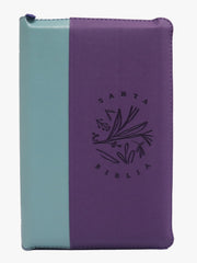 Biblia con cierre, morado/ verde, RVR 1960