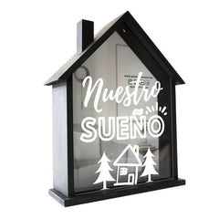 Alcancía casita doble propósito, color negra