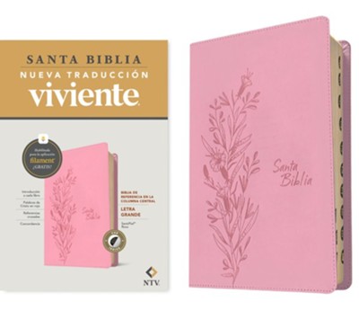 Biblia de Referencia, sentipiel rosa con índice - NTV