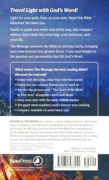 The Message Compact Bible, soft leather-look, black