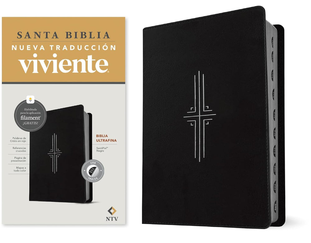 Biblia Ultrafina, con Filament sentipiel negro con índice, NTV