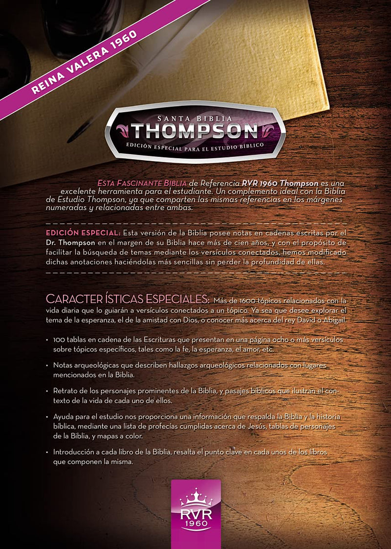 Santa Biblia Thompson rosada edición especial para estudio - RVR 1960