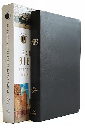 Biblia letra grande, piel premier negro, índice, tamaño manual - RVR 1960