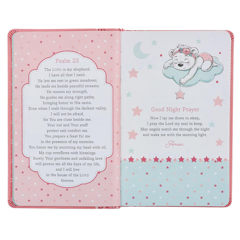 Biblia de Recuerdo para Bebé Niña NLT – Cuero Sintético Rosa