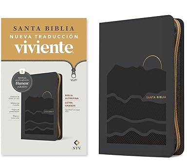 BIBLIA ULTRAFINA NTV LETRA GRANDE DE ZÍPER CON FILAMENT SENTIPIEL GRIS