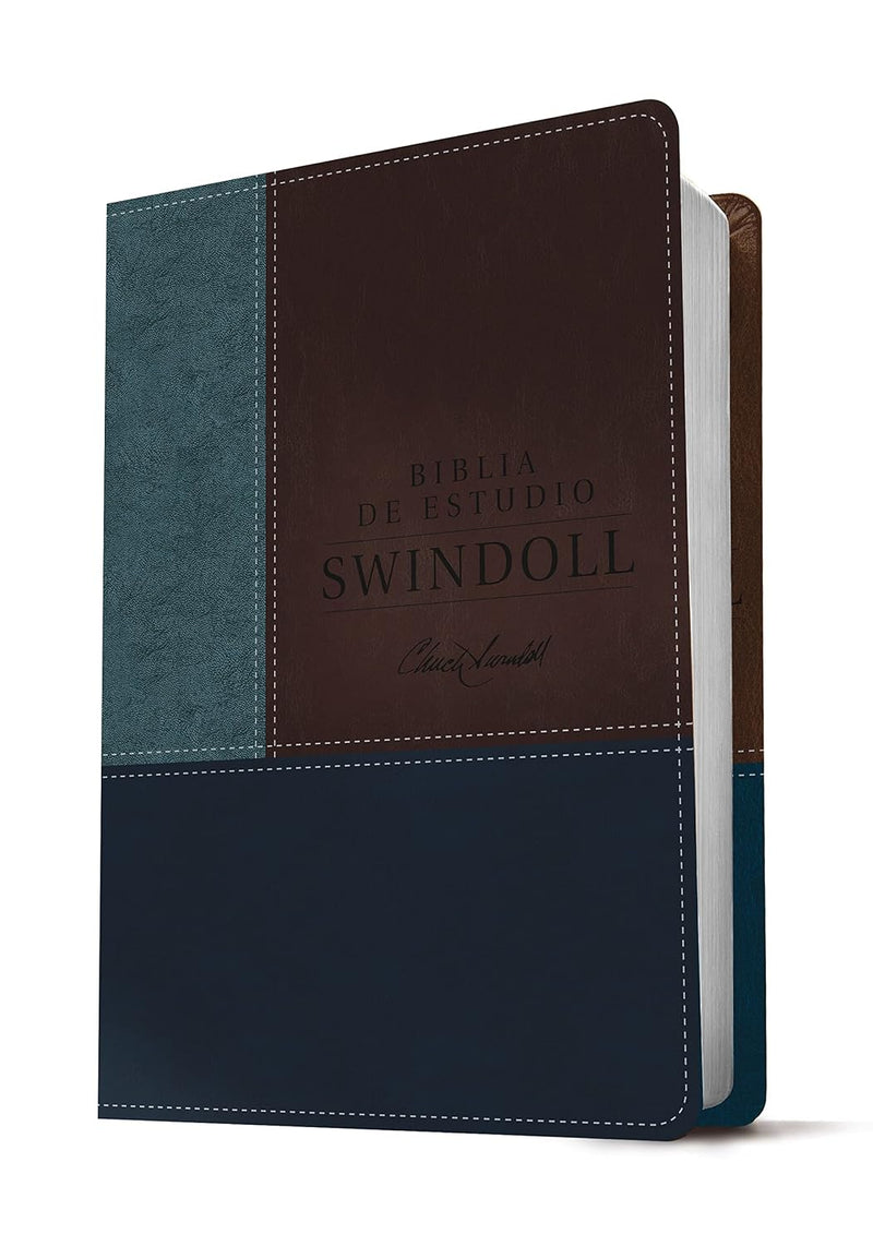 Biblia de estudio Swindoll, azul/café - NTV