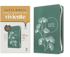 Biblia de referencia, letra grande de zíper con Filament, SentiPiel Verde, Letra Roja - NTV