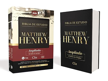 Biblia de Estudio Matthew Henry, Leathersoft, Negro, Interior a dos colores - RVR 1960