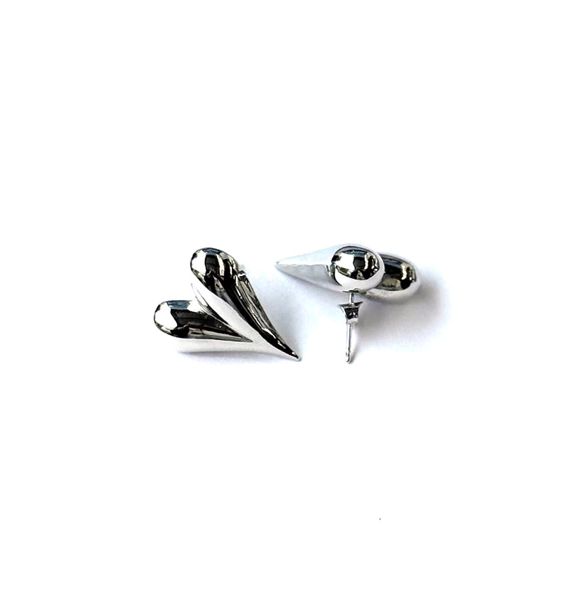 Aretes Corazón plateado
