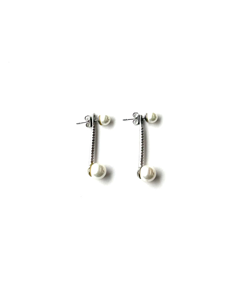 Aretes Perlas y brillo