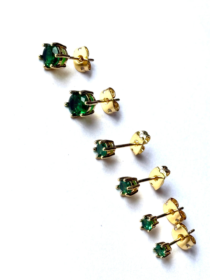 Set Aretes trio esmeralda