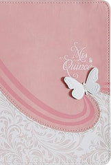 Biblia mis quince, rosa y blanco símil piel - RVR 1960