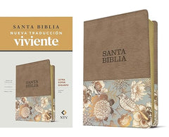 Santa Biblia NTV beige, letra súper gigante