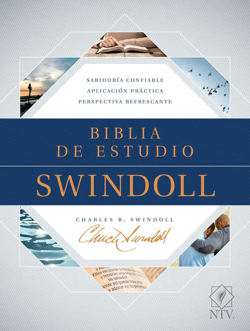 Biblia de estudio Swindoll, azul/café - NTV