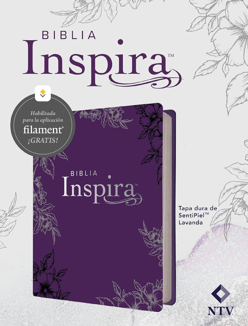Biblia Inspira con filament, tapa dura color lavanda - NTV