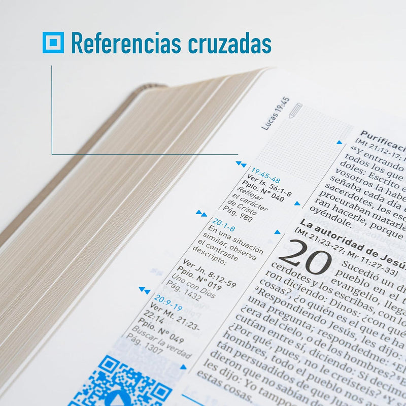 Biblia de estudio QR, 300 Horas de Video, símil piel naranja, NTV