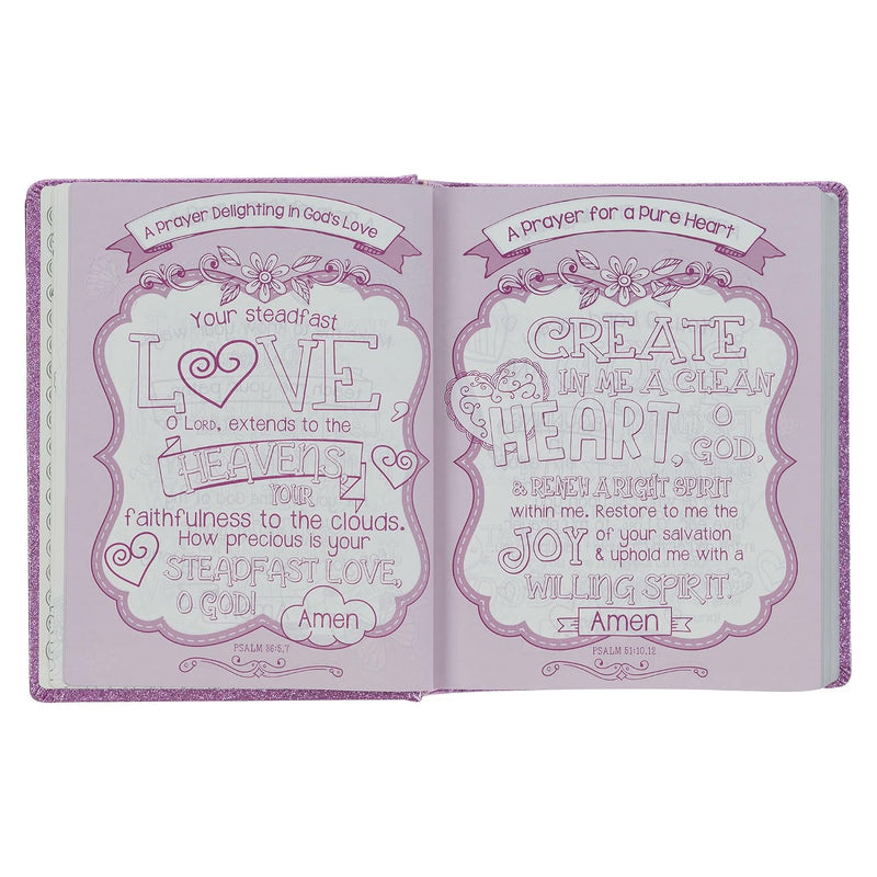 Mi Biblia Creativa en Inglés para Niñas ESV – Edición Glitter Morado