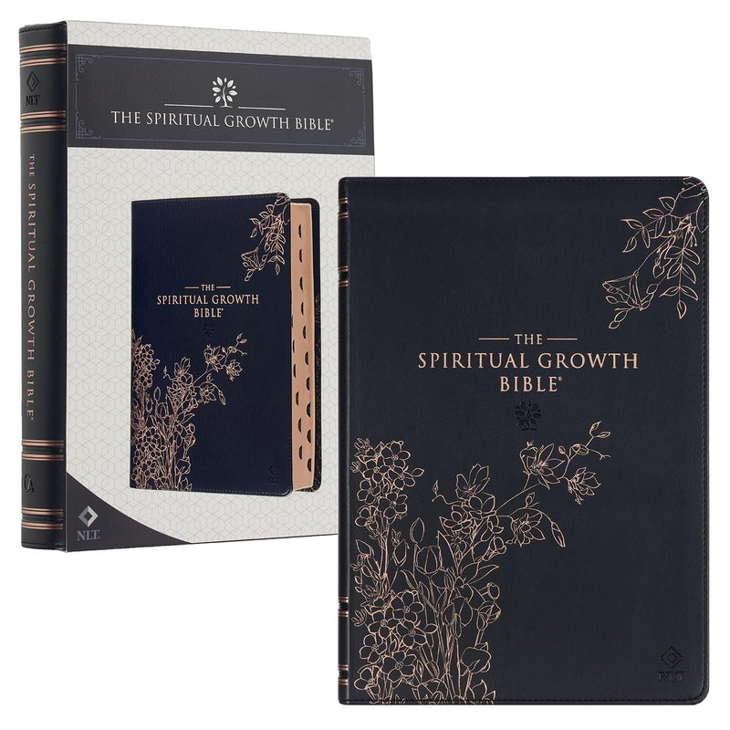 Biblia en Inglés de Crecimiento Espiritual NLT – Cuero Sintético Azul Medianoche