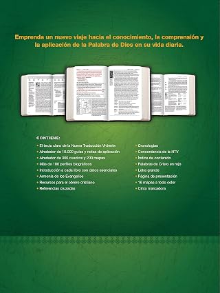 Biblia de estudio del diario vivir NTV, letra grande (SentiPiel, Negro/Ónice