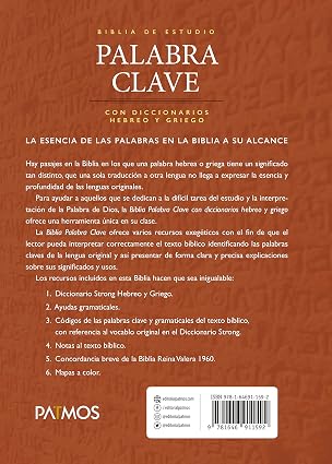 Biblia de estudio palabra clave, con diccionarios Hebreo y Griego - RVR 1960