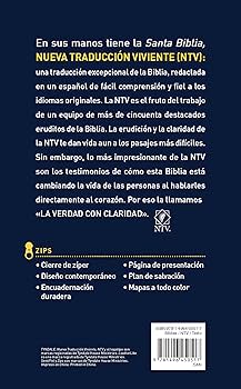 Santa Biblia, edición ziper azul floral - NTV