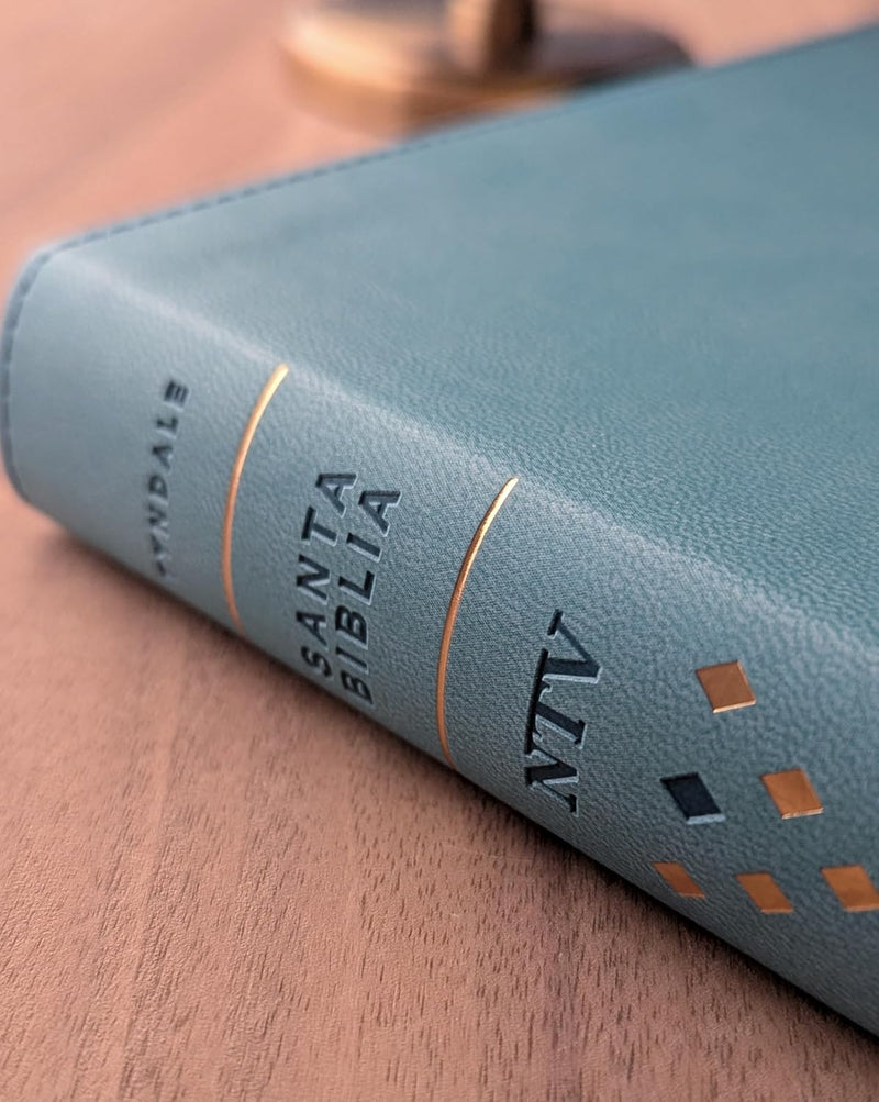 Biblia ultrafina, letra grande con Filament, SentiPiel, Azul sereno, Índice, Letra Roja - NTV