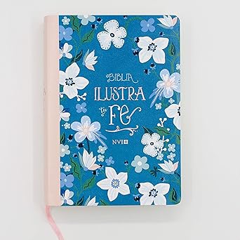 Biblia Ilustra tu Fe Azul Floreada - NVI