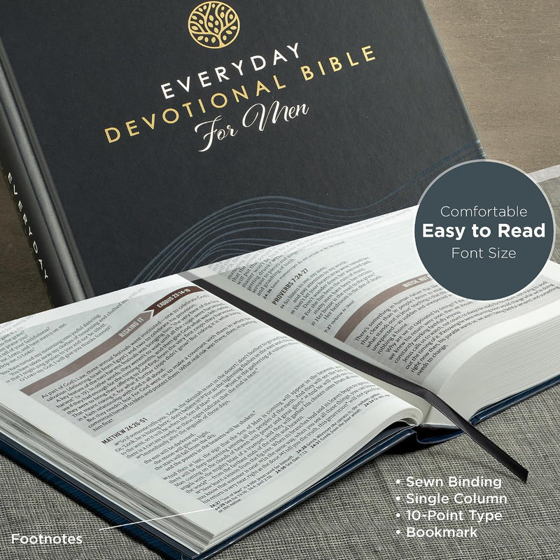 Biblia Devocional en Inglés para hombres, Everyday NLT