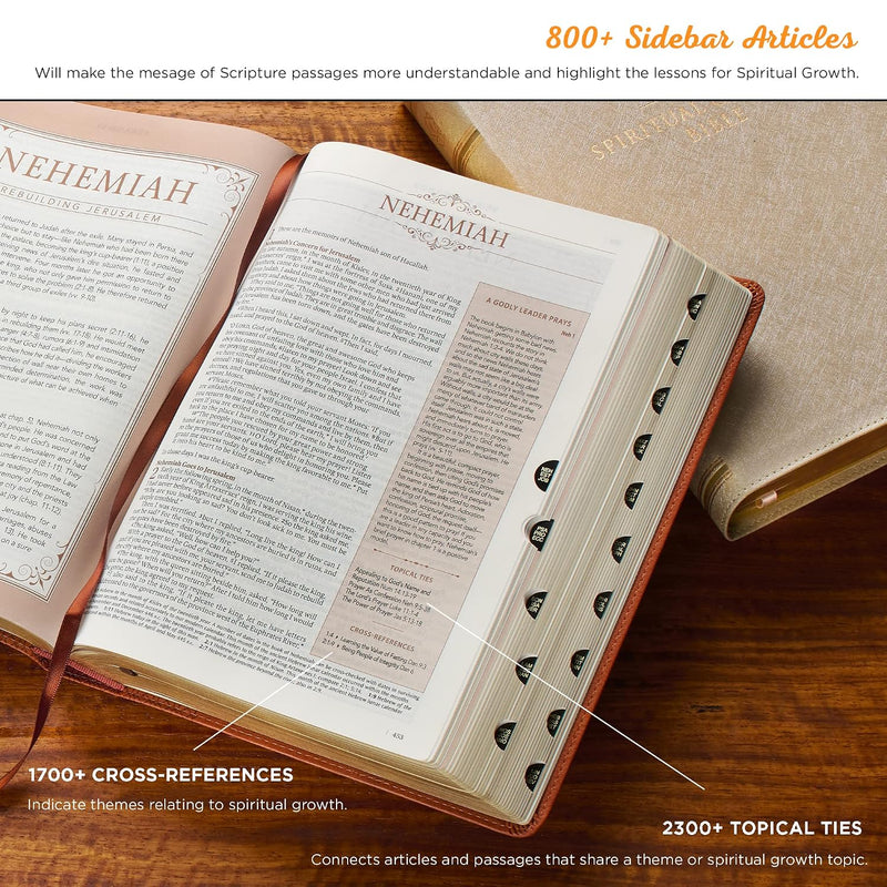 Biblia en Inglés de Crecimiento Espiritual NLT – Cuero Sintético Azul Medianoche
