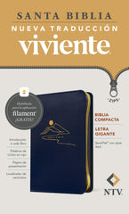 Biblia Compacta Letra Gigante Azul con Zipper y Filament- NTV