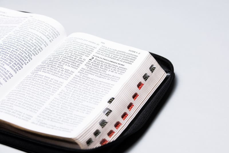 Biblia RVR 1960, letra gigante, con cierre e imitacion piel Negro con índice