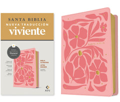 Biblia Ultrafina Flores Rosa, Letra Grande con Filament- NTV