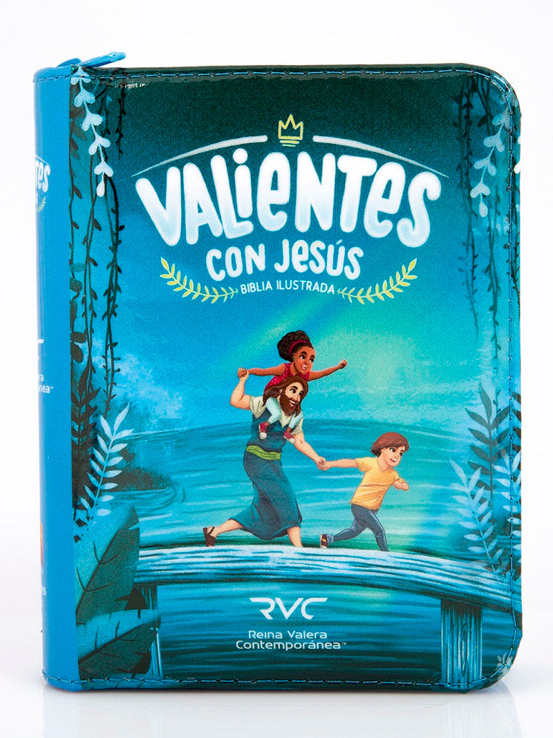 Biblia Infantil Valientes con Jesús , tamaño bolsillo, color azul, RVC