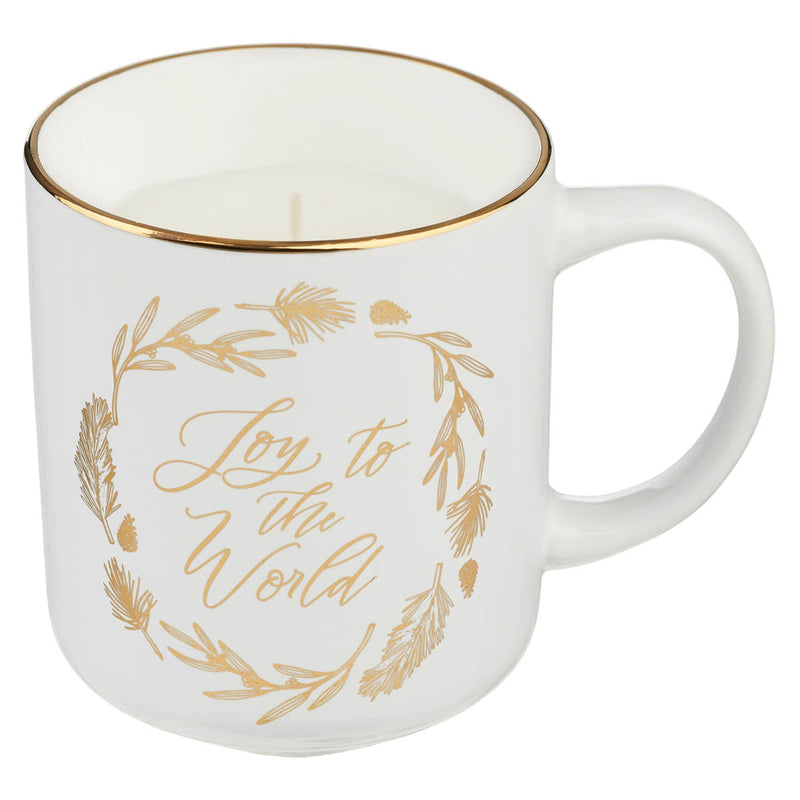 Vela Aromática en Taza Cerámica, Joy to the World