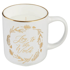 Vela Aromática en Taza Cerámica, Joy to the World
