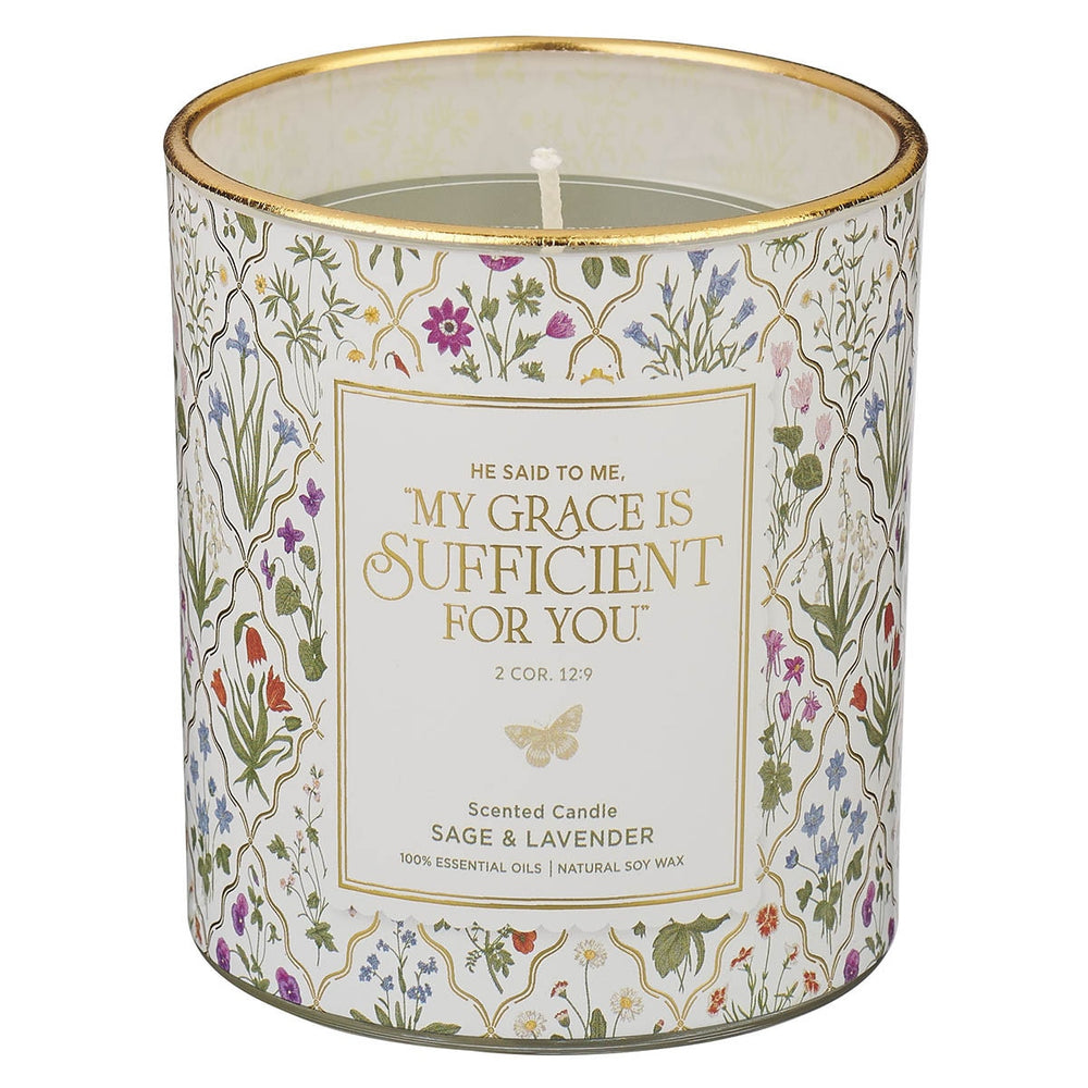 Vela Aromática Sufficient Grace Sage & Lavender – 2 Corintios 12:9