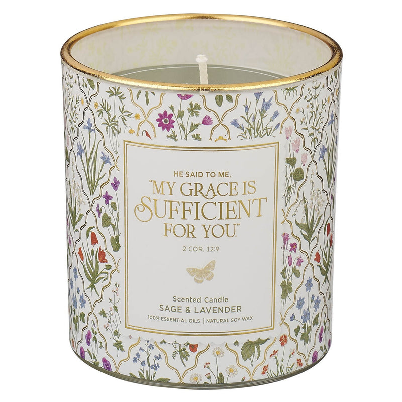 Vela Aromática Sufficient Grace Sage & Lavender – 2 Corintios 12:9
