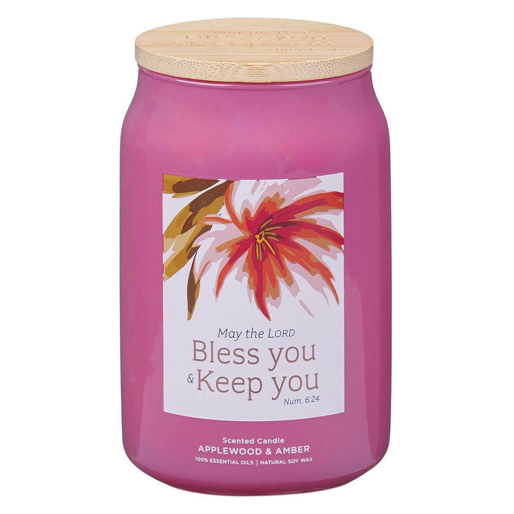 Vela Aromática Bless You & Keep You – Applewood & Amber (Números 6:24)