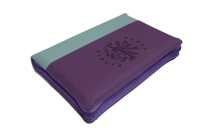 Biblia con cierre, morado/ verde, RVR 1960