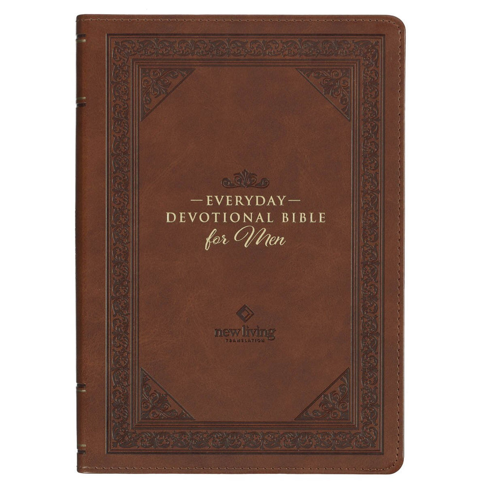 Biblia devocional diaria para hombre, color marrón, NLT
