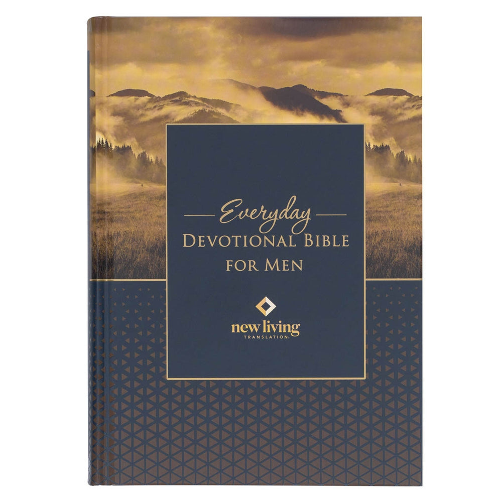 Biblia en Inglés Devocional Diaria para Hombres NLT – Tapa Dura Azul y Dorado