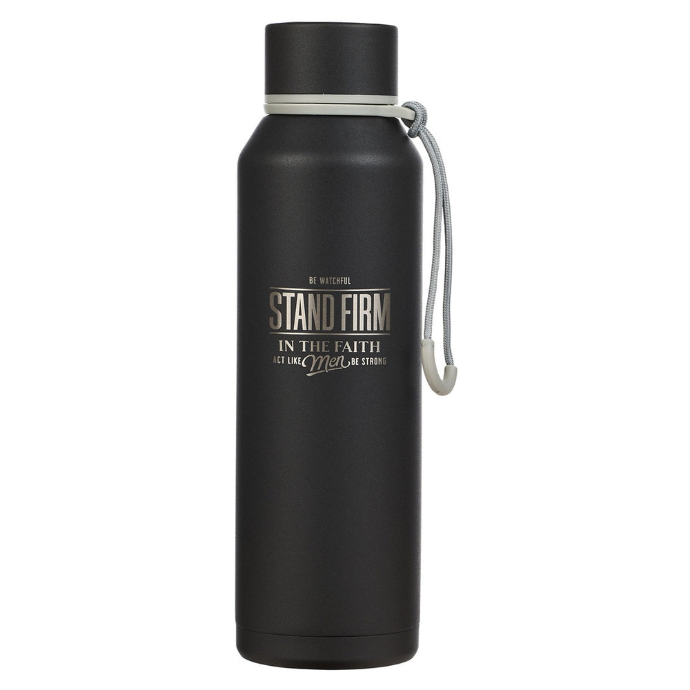 BOTELLA DE AGUA EN ACERO INOXIDABLE, COLOR NEGRA "STAND FIRM"