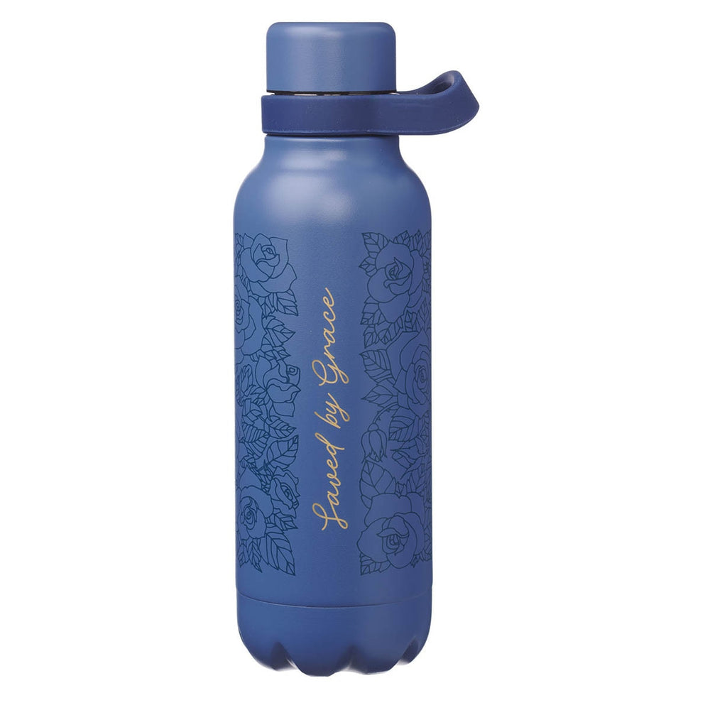 Botella Térmica de Acero Inoxidable Salva por Gracia Azul Floral