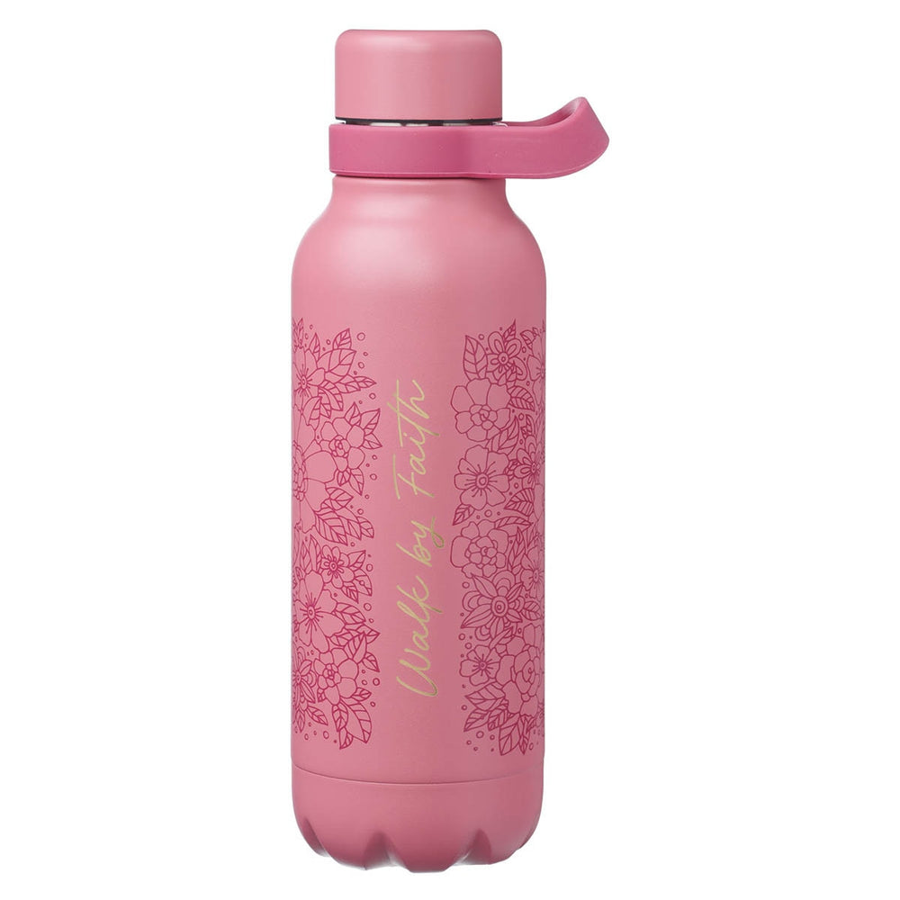 Botella en Acero Inoxidable Térmica Floral Walk by Faith Rosa