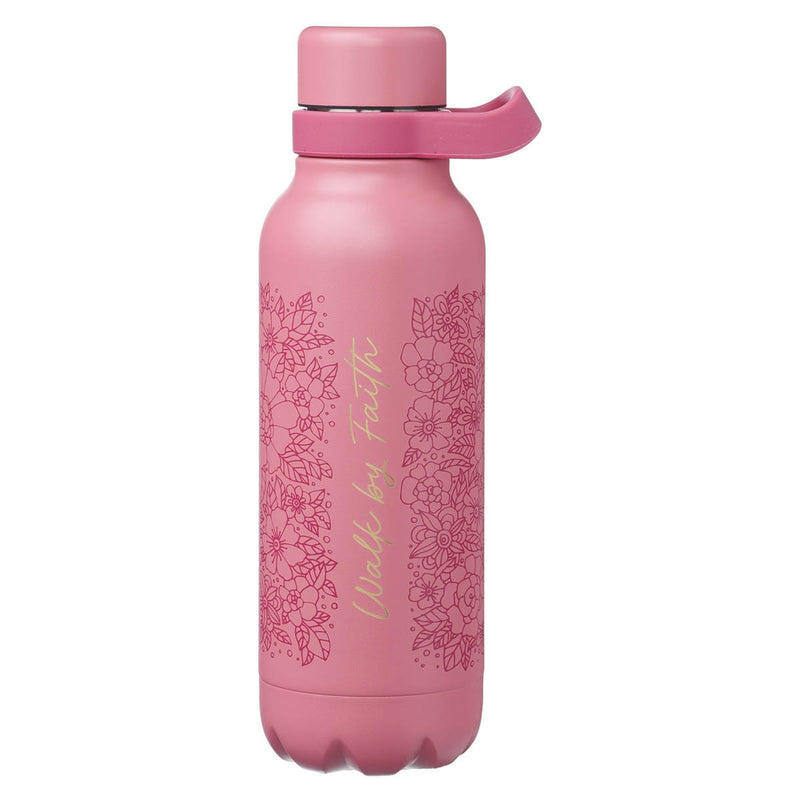 Botella en Acero Inoxidable Térmica Floral Walk by Faith Rosa